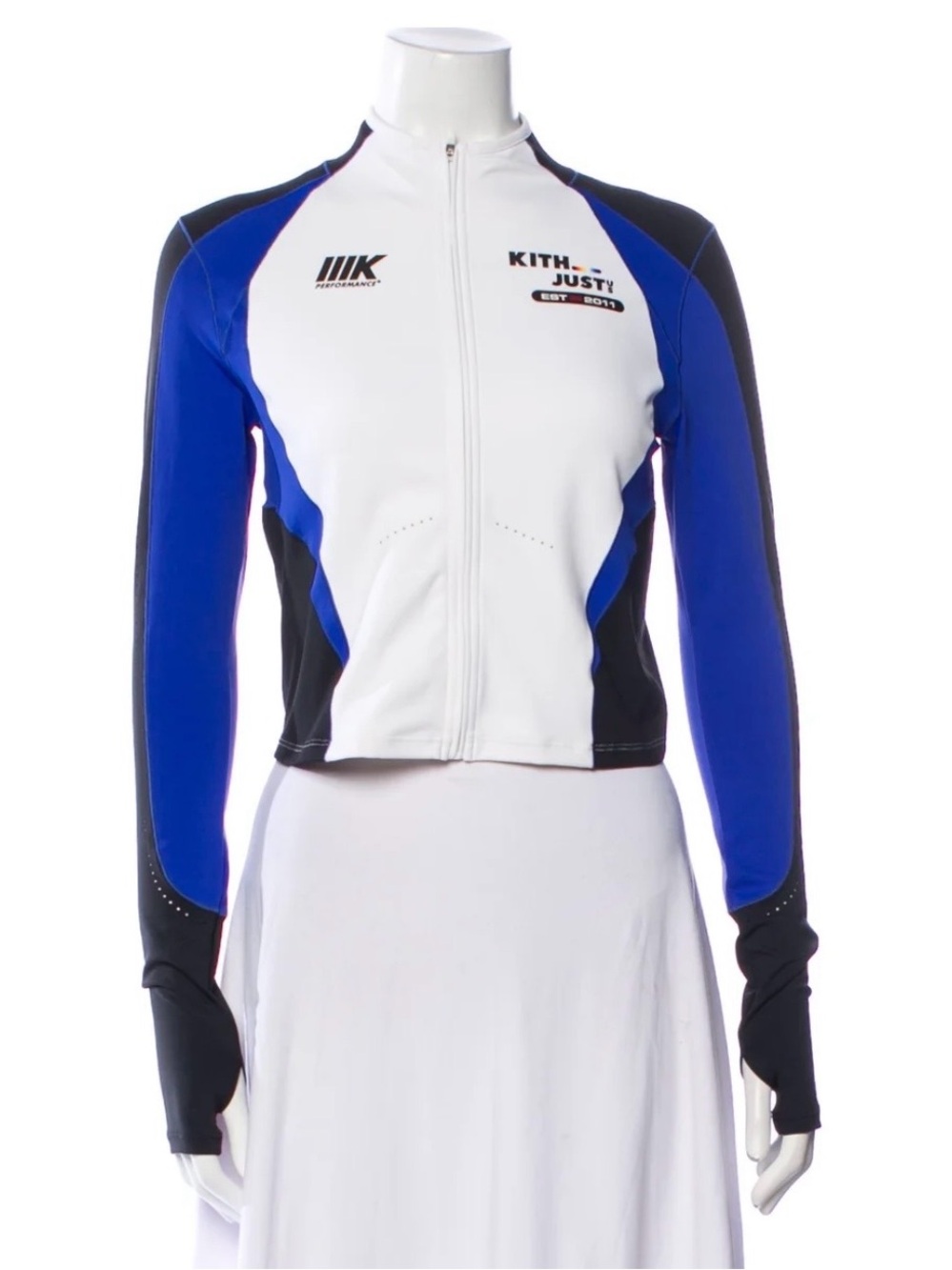 Kith Women's Colorblock Cycling Jacket in White, Blue, Black